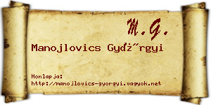 Manojlovics Györgyi névjegykártya