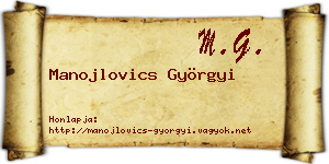 Manojlovics Györgyi névjegykártya